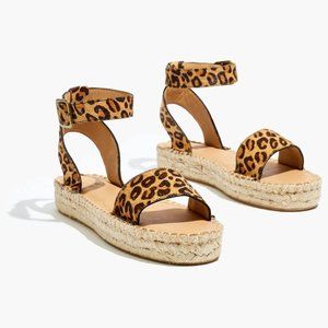 SOLUDOS Flatform Cadiz Leopard Calf Hair Sandals